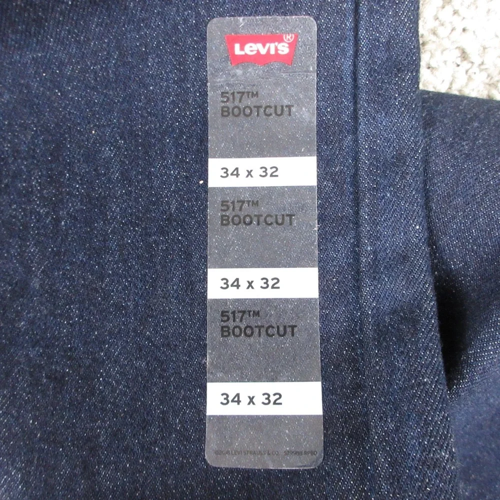 Levis Jeans Mens 34x32 Blue 517 Slim Bootcut Western Cowboy Rodeo Denim Pants